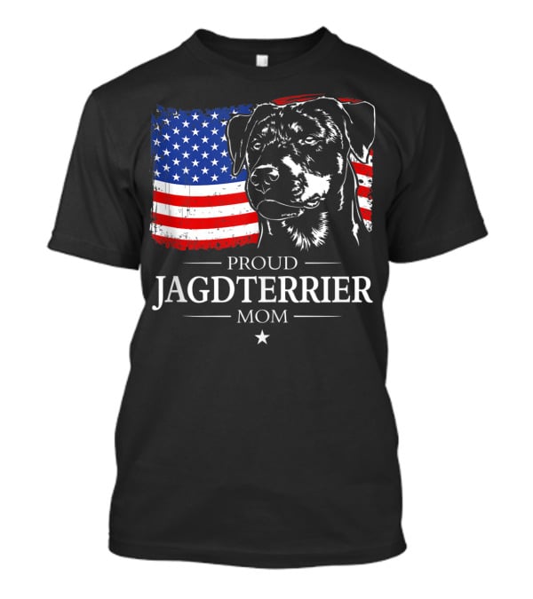 Proud Jagdterrier Mom American Flag T-Shirt