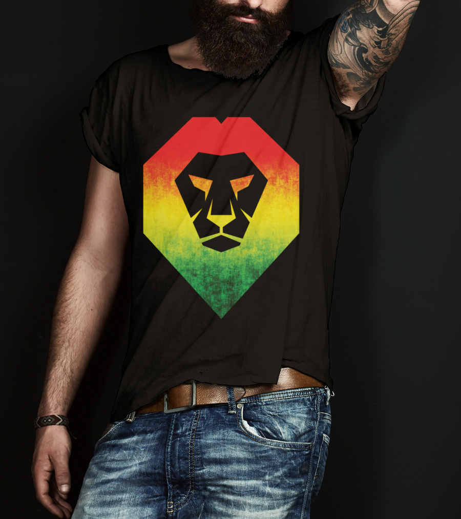 Rasta Flag Jamaican Reggae Lion Bold And Proud T-Shirt