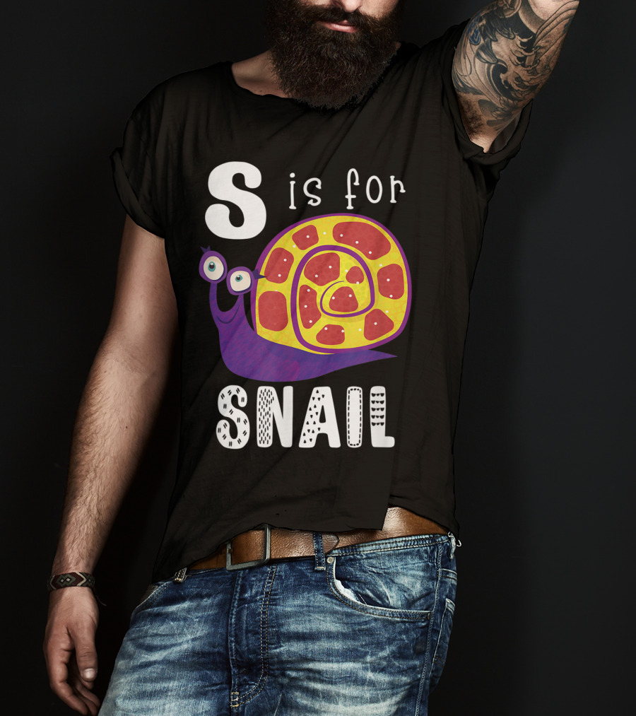 S Is For Snail Alphabet Letter Insect T-Shirt