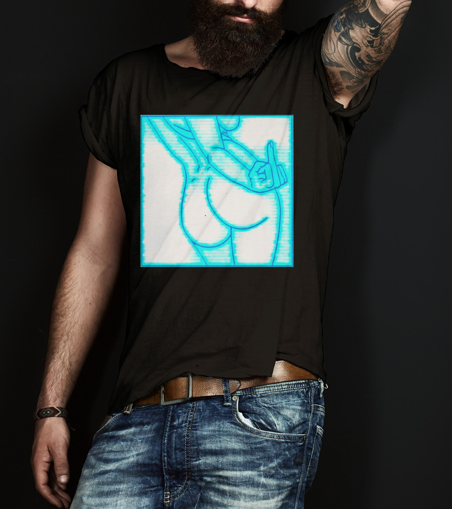 The Finger Middle Gesture Neon Outline T-Shirt