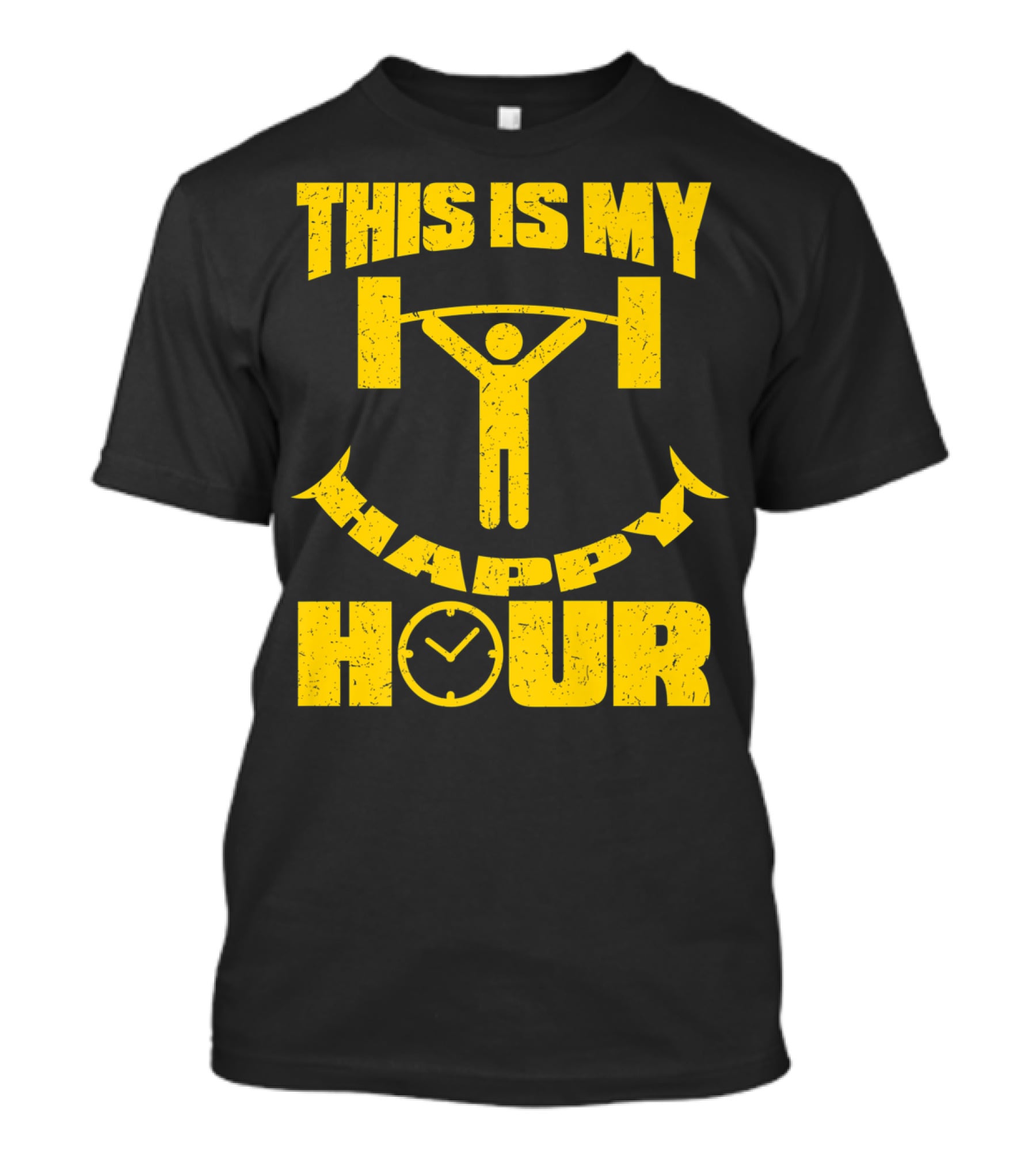 This Is My Happy Hour Weightlifting Workout Clock T-Shirt
