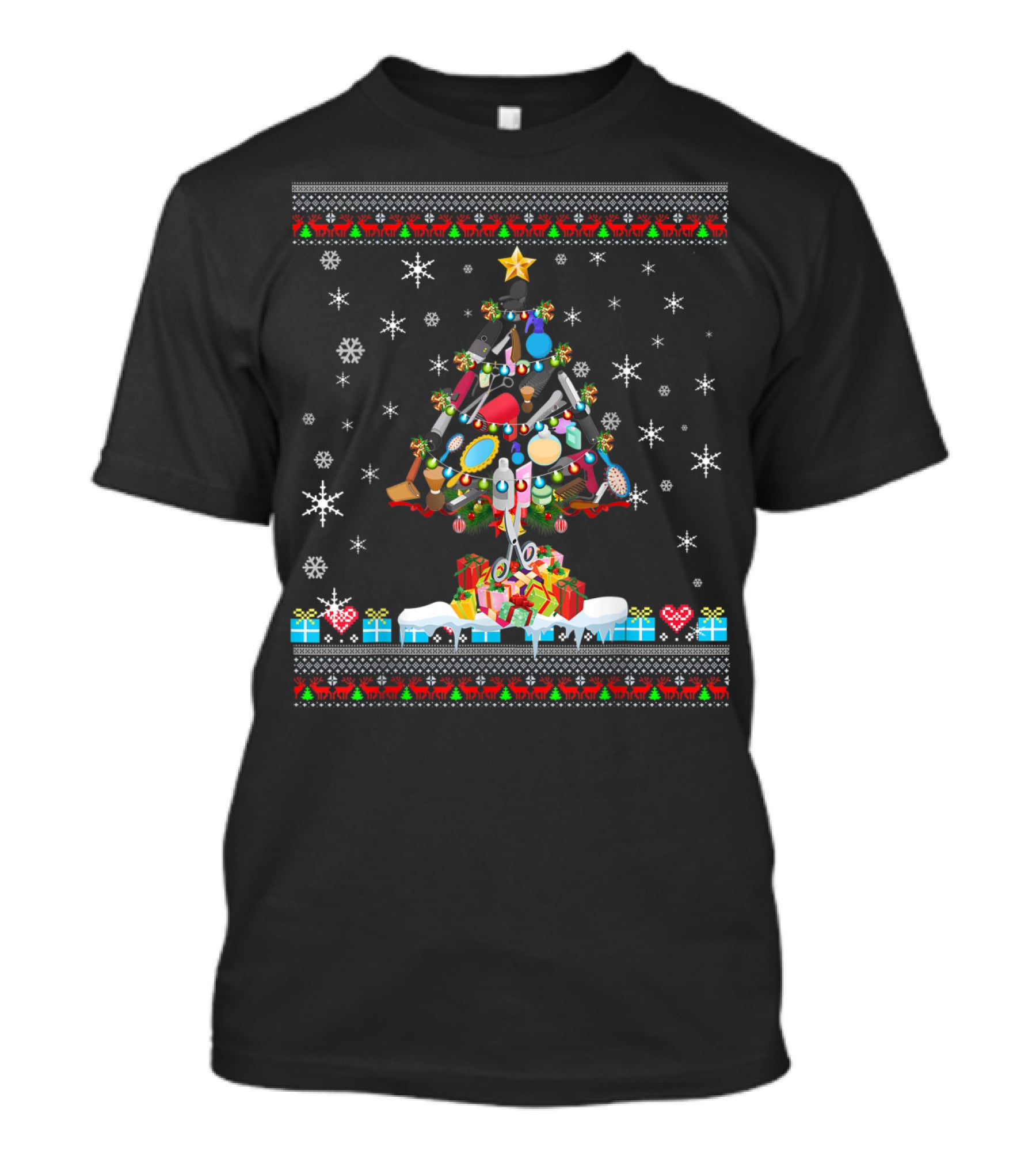 Christmas Tree Hairstylist Tools Ugly T-Shirt