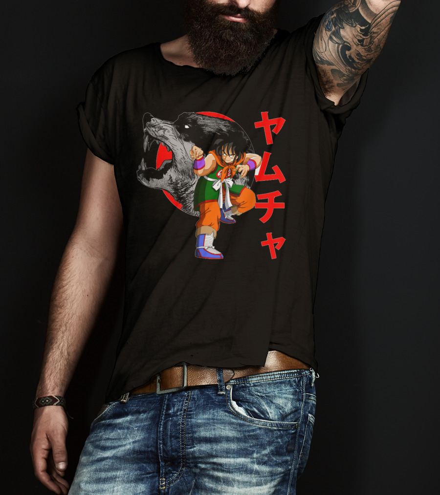 Yamcha Wolf Fang Fist Martial Arts Dragon Ball Z Japan Kanji T-Shirt