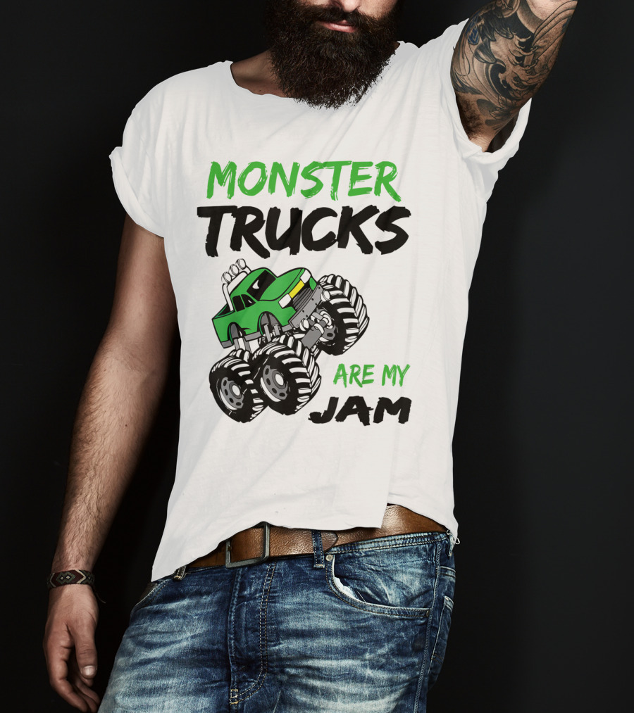 Monster Trucks Are My Jam Classic Green Racing Adventure T-Shirt