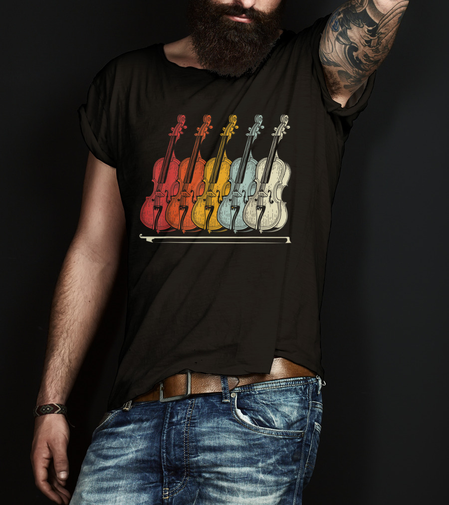 Classic Cello Rainbow Musical Instrument T-Shirt