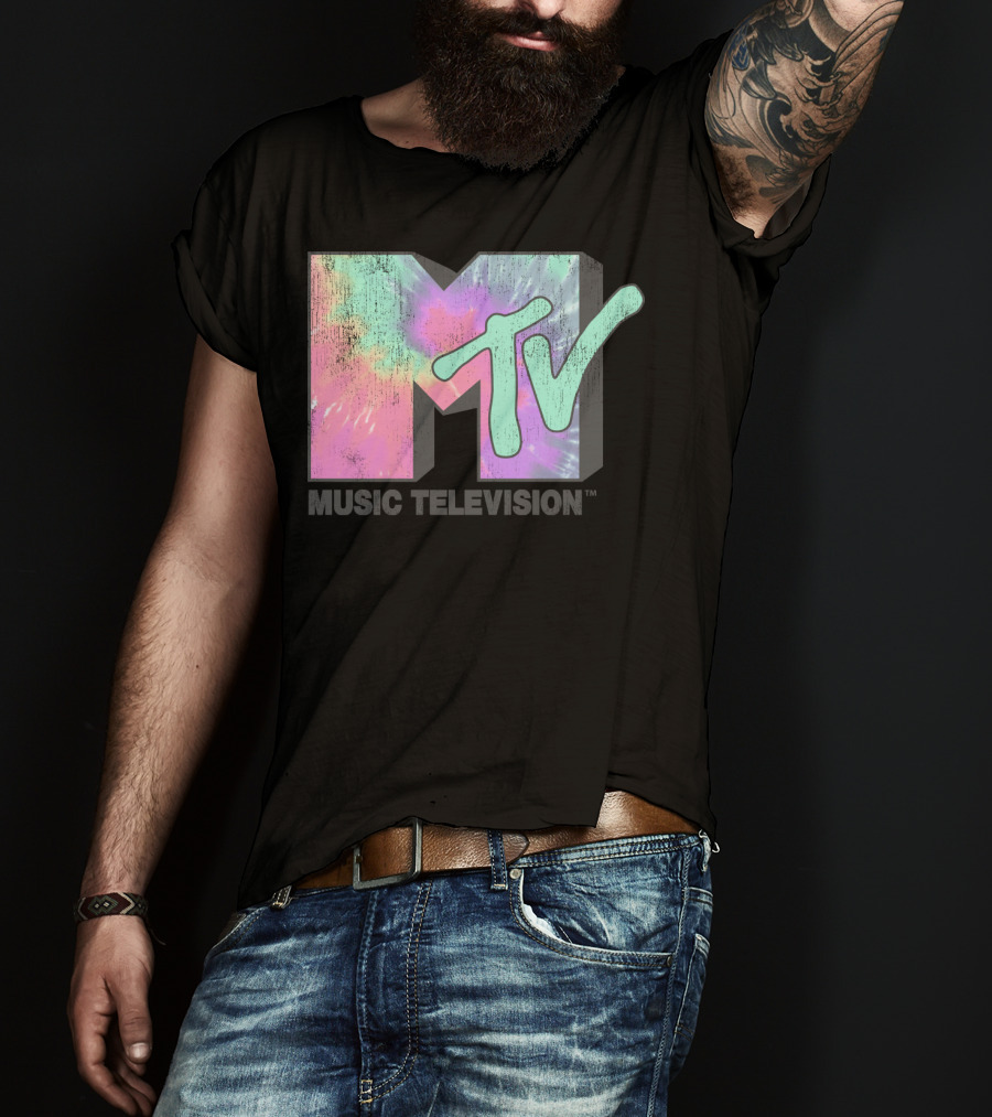 MTV Music Television Neon Tie Dye T-Shirt
