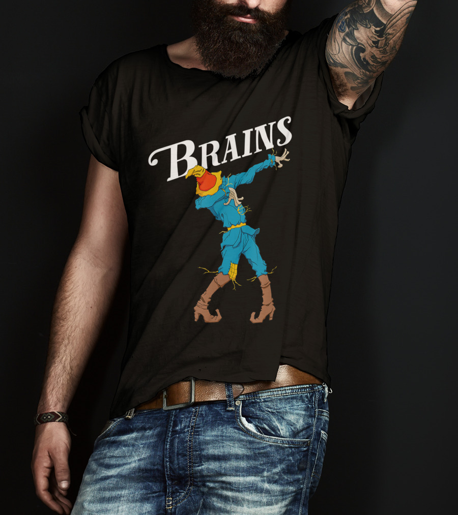 Brains Dabbing Scarecrow Oz Wizard T-Shirt