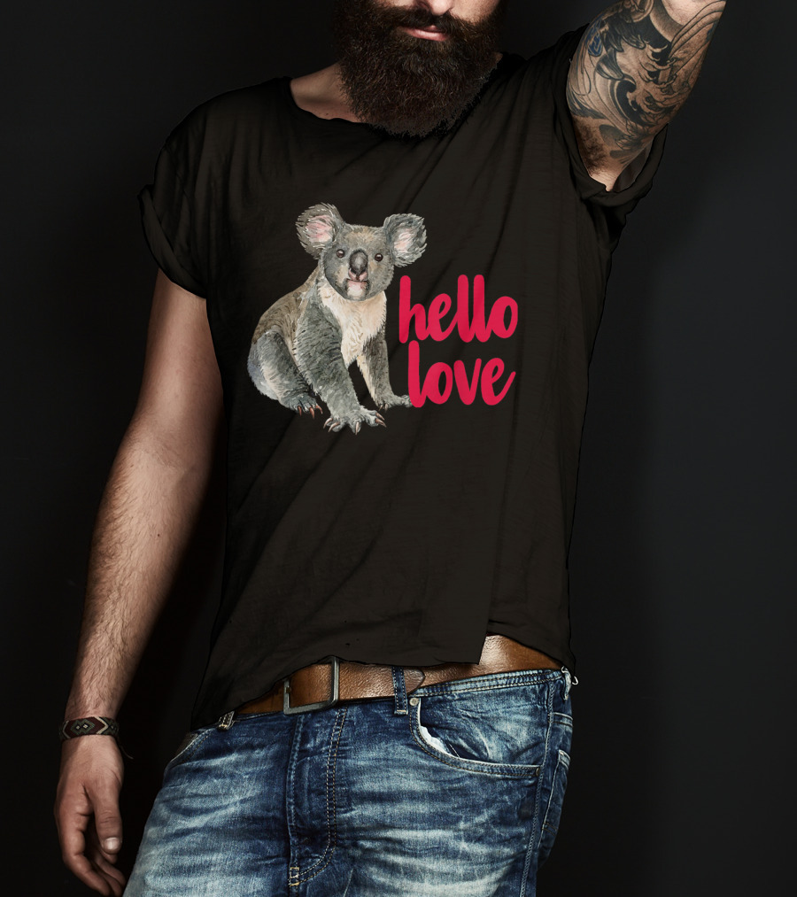 Hello Love Koala Bear For Animal Lover T-Shirt