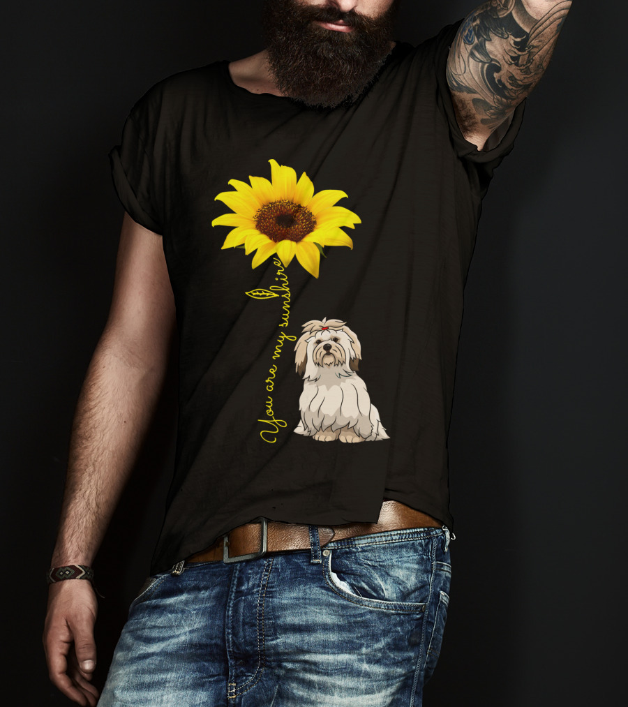 Lhasa Apso Mom You Are My Sunshine Sunflower T-Shirt