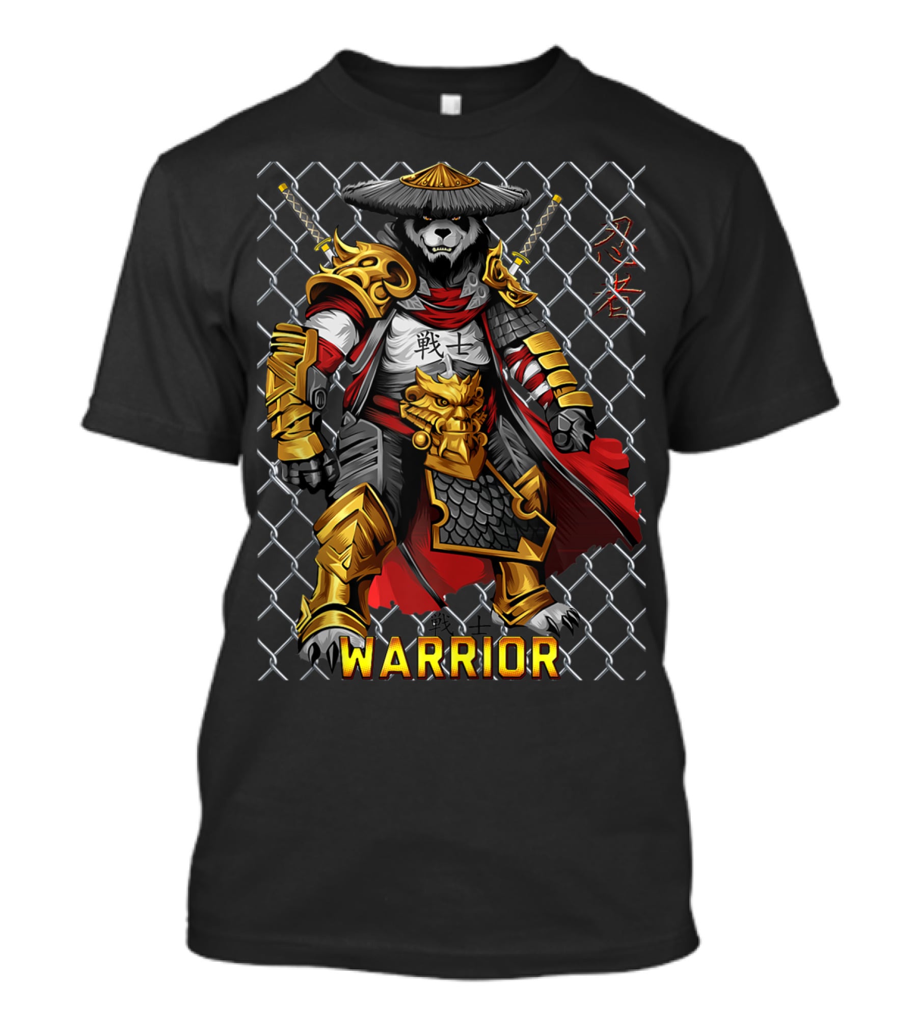Warrior Panda Samurai Cage Fight Armor T-Shirt