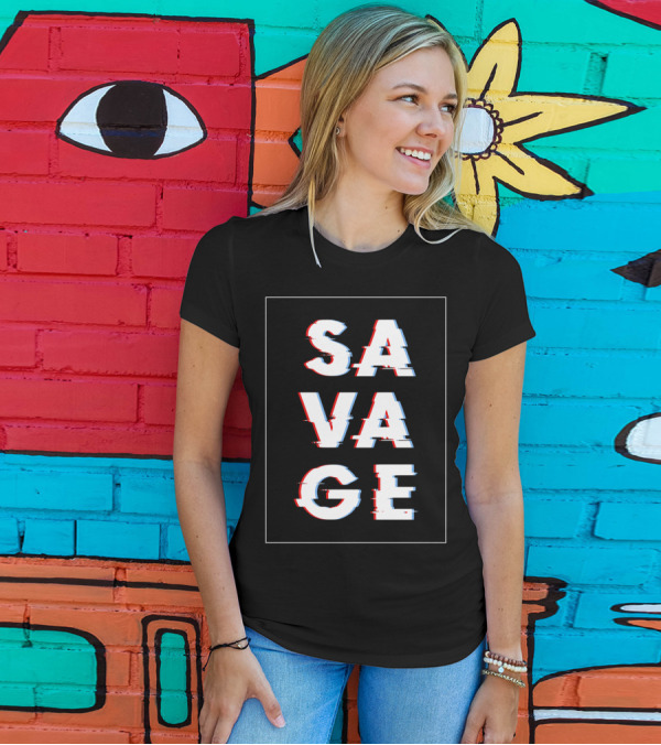 Savage Glitch Effect Social Disruptor T-Shirt