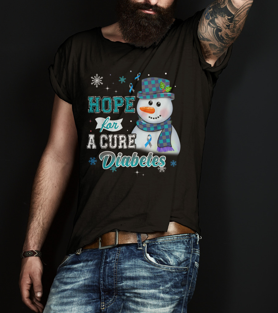 HOPE FOR A CURE DIABETES Snowman T-Shirt