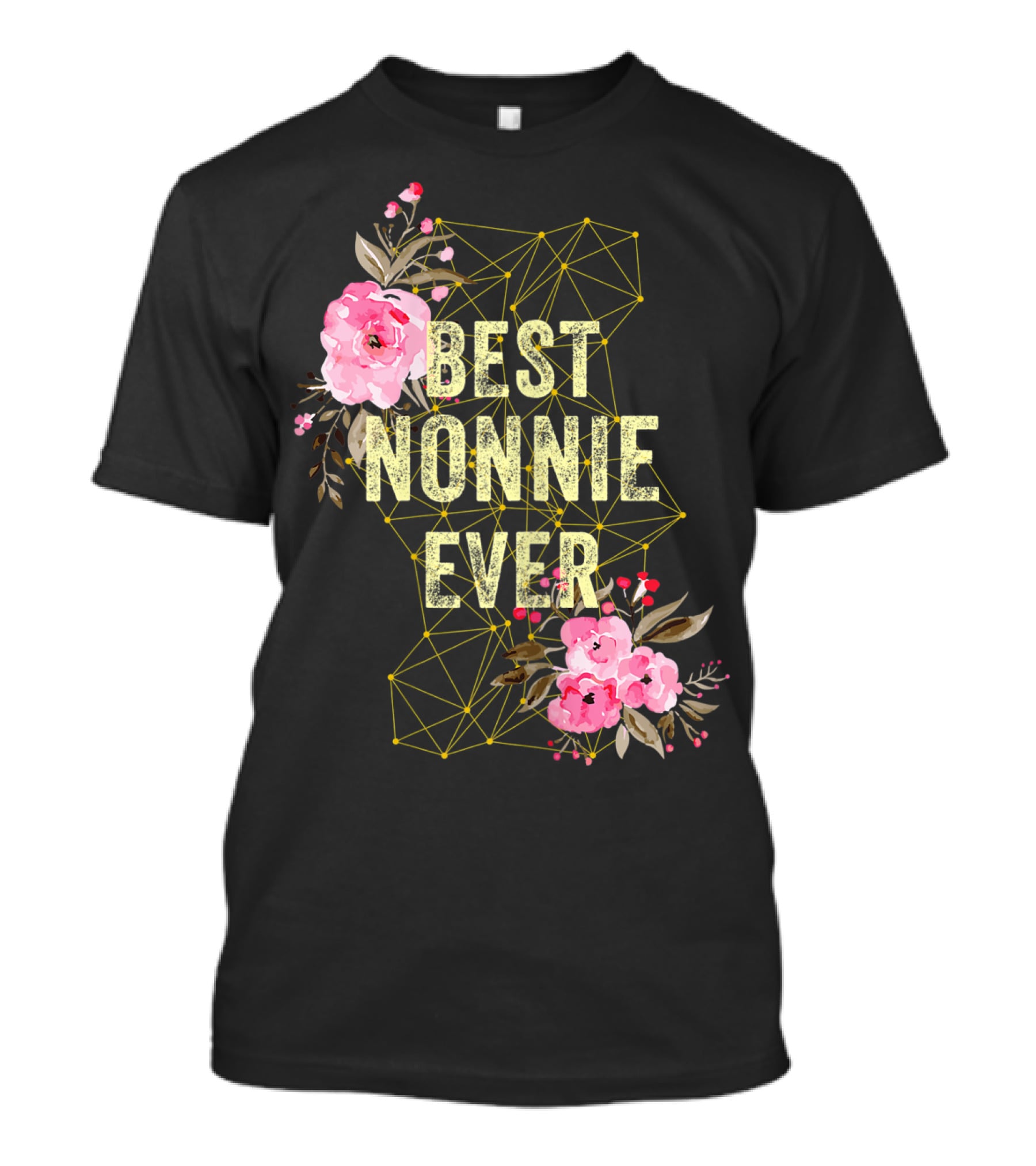 Best Nonnie Ever Floral Design Mothers T-Shirt
