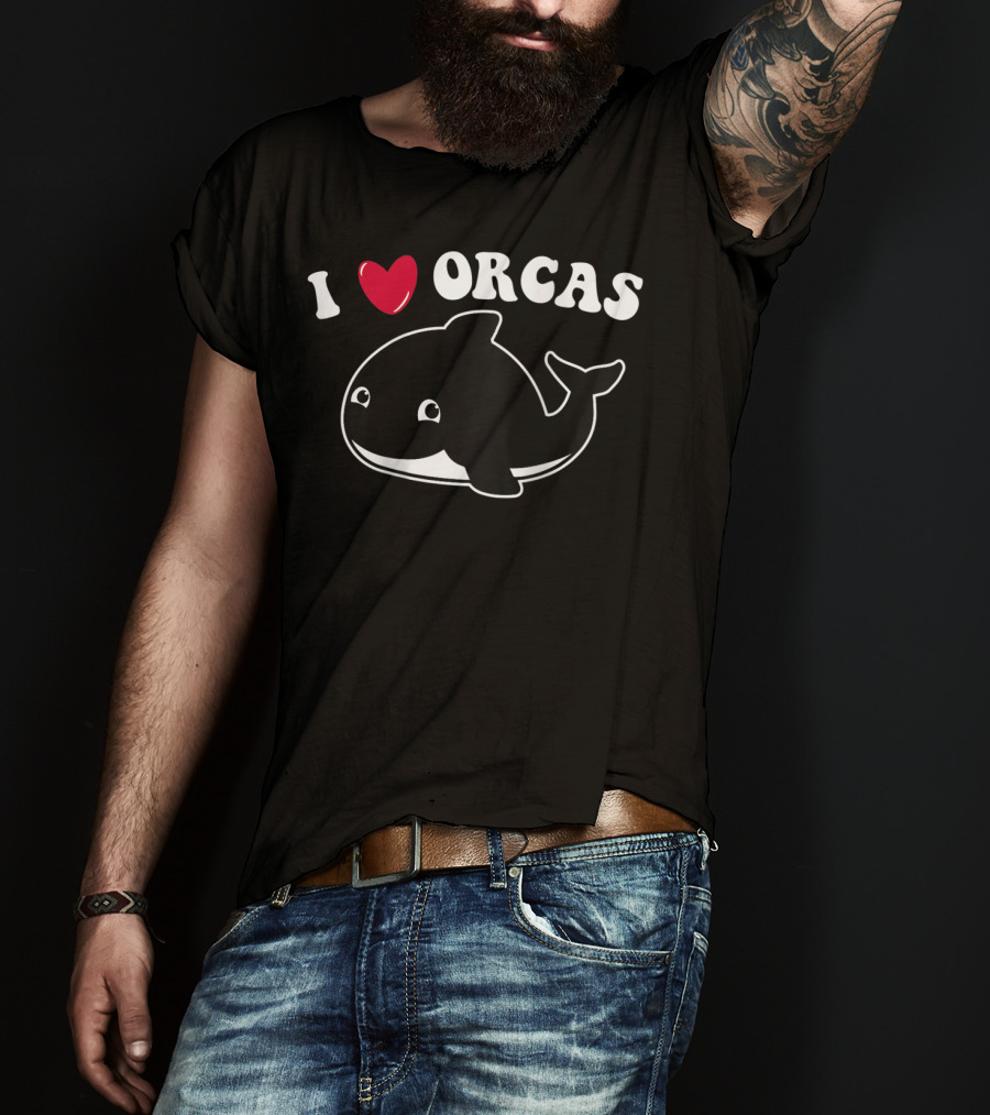 I Love Orcas Heart Cute Baby Killer Whale T-Shirt