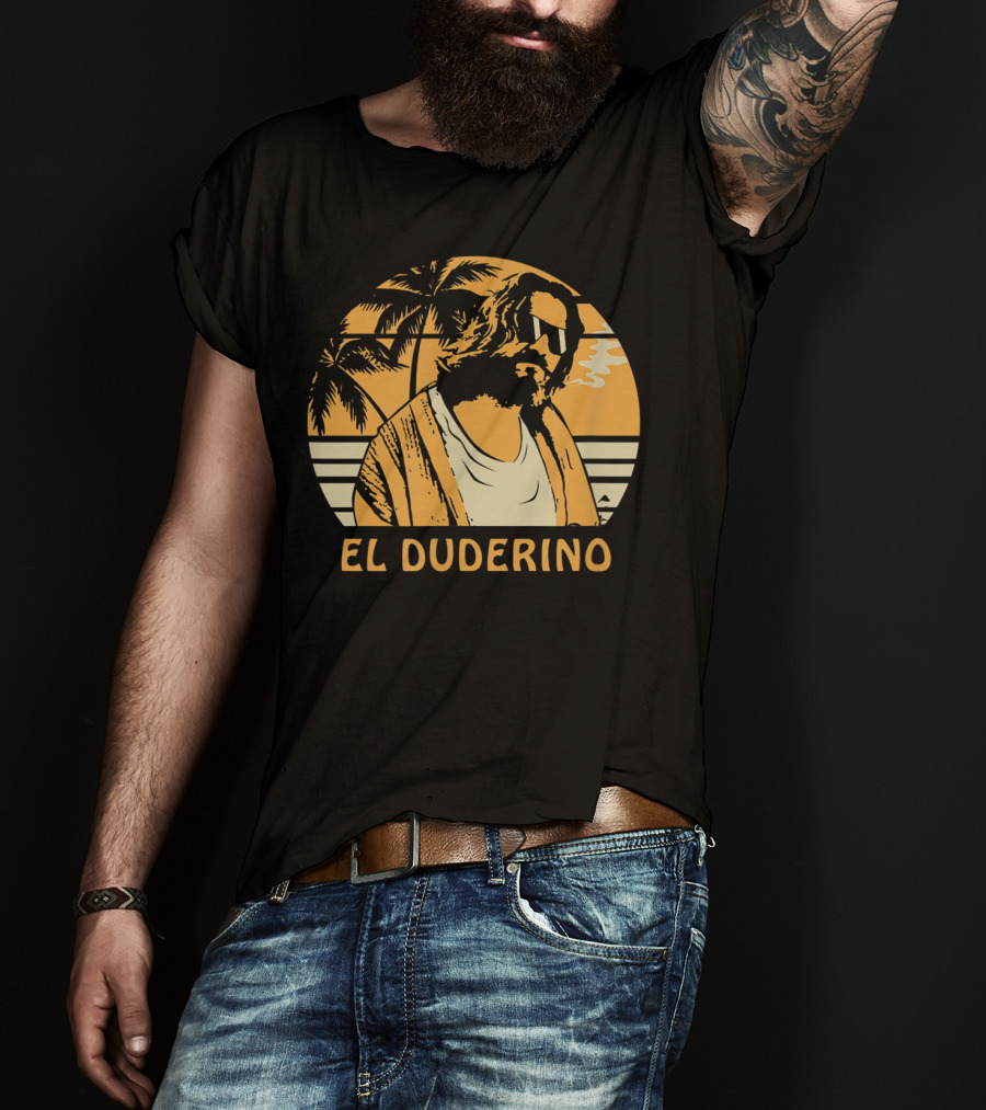 El Duderino Classic Vintage Movie Tropical Sunset Palm Trees T-Shirt