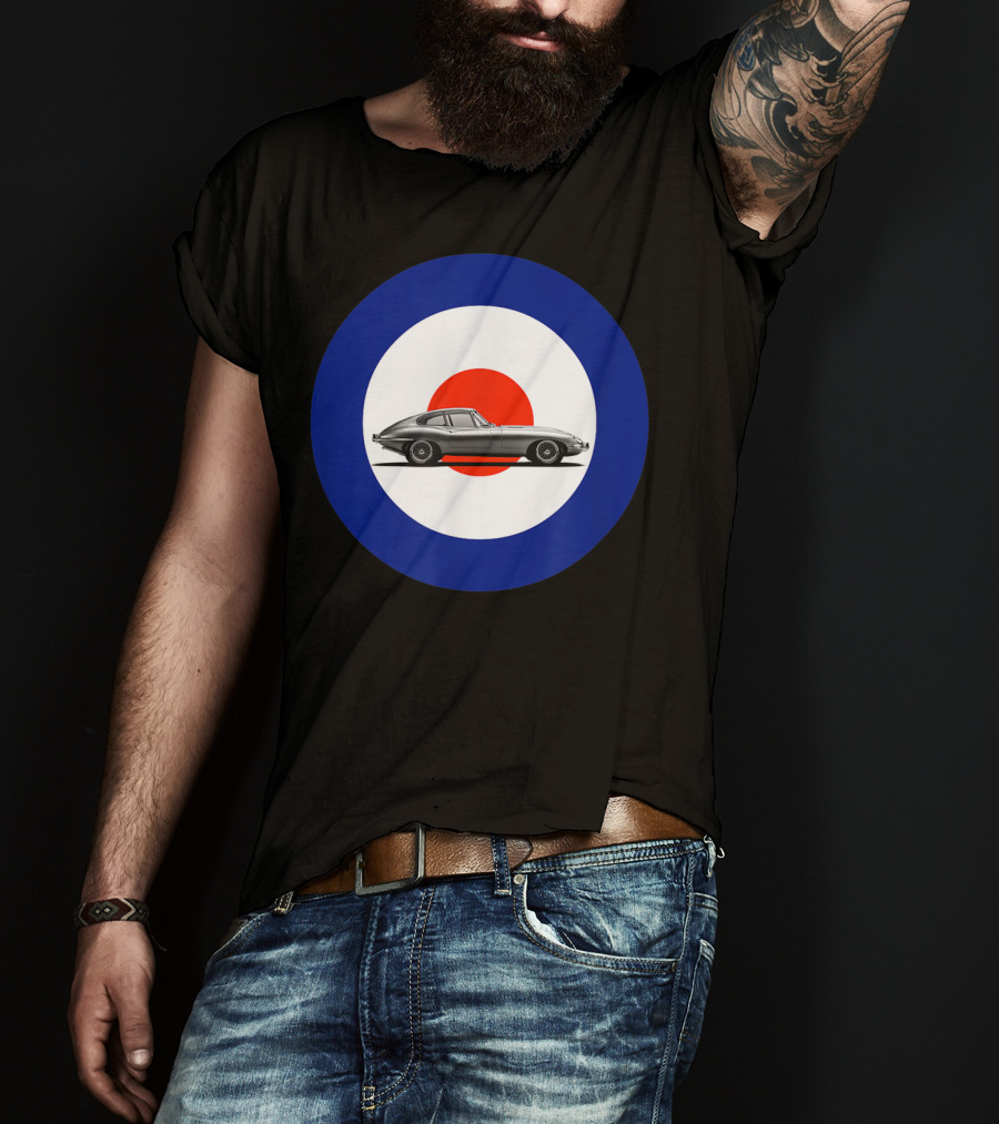 Etype Jaguar On RAF Roundel Classic Car T-Shirt