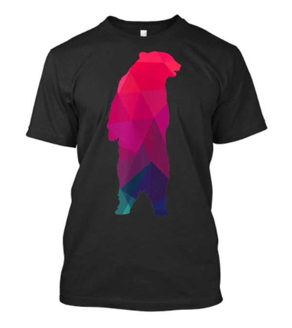 Colorful Geometric Pattern Fractal Bear T-Shirt