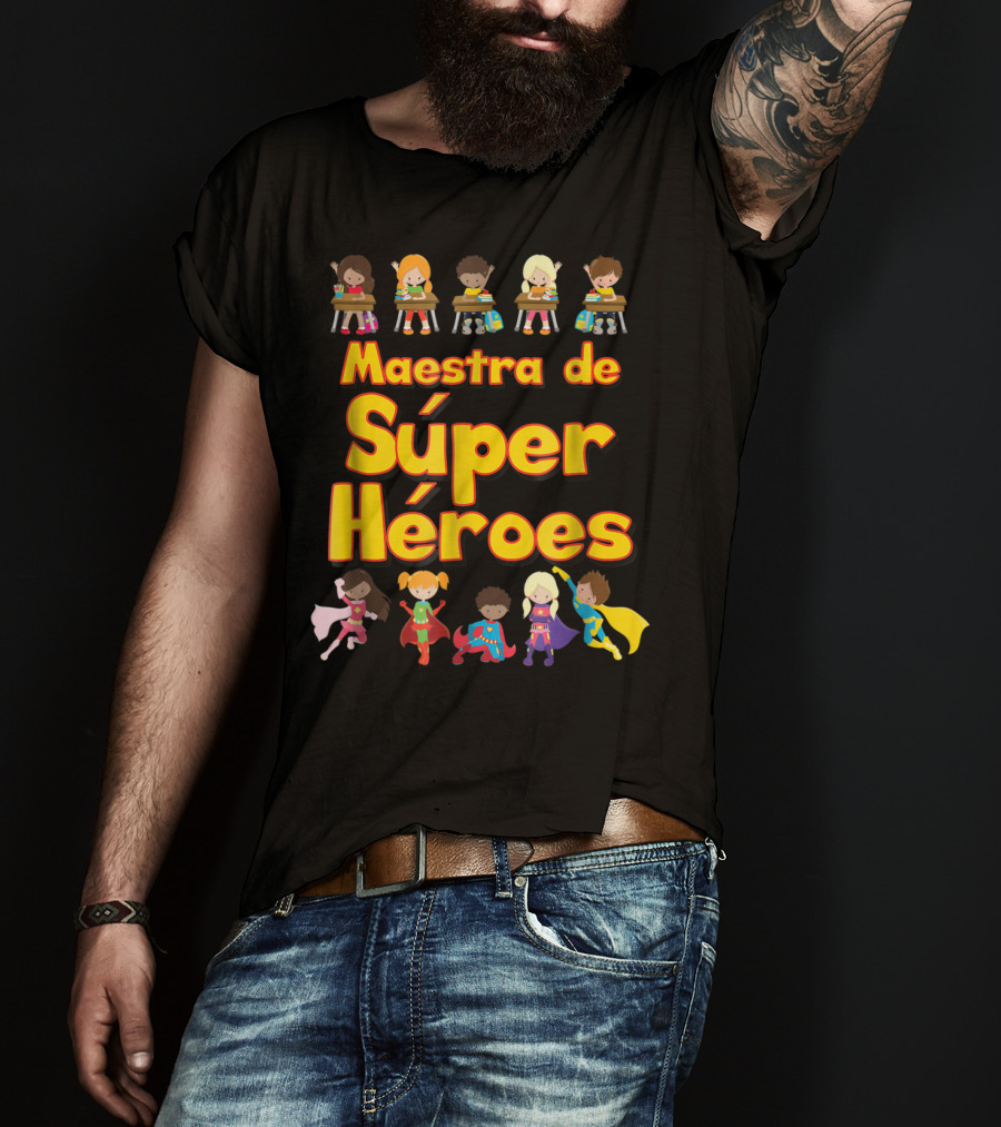 Maestra De Súper Héroes Comic Book Super Hero Student Spanish Teacher T-Shirt