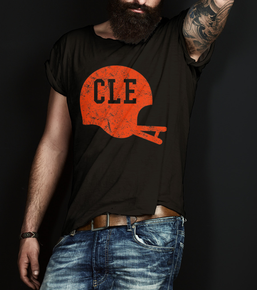 Cleveland Ohio Football CLE Vintage Helmet T-Shirt