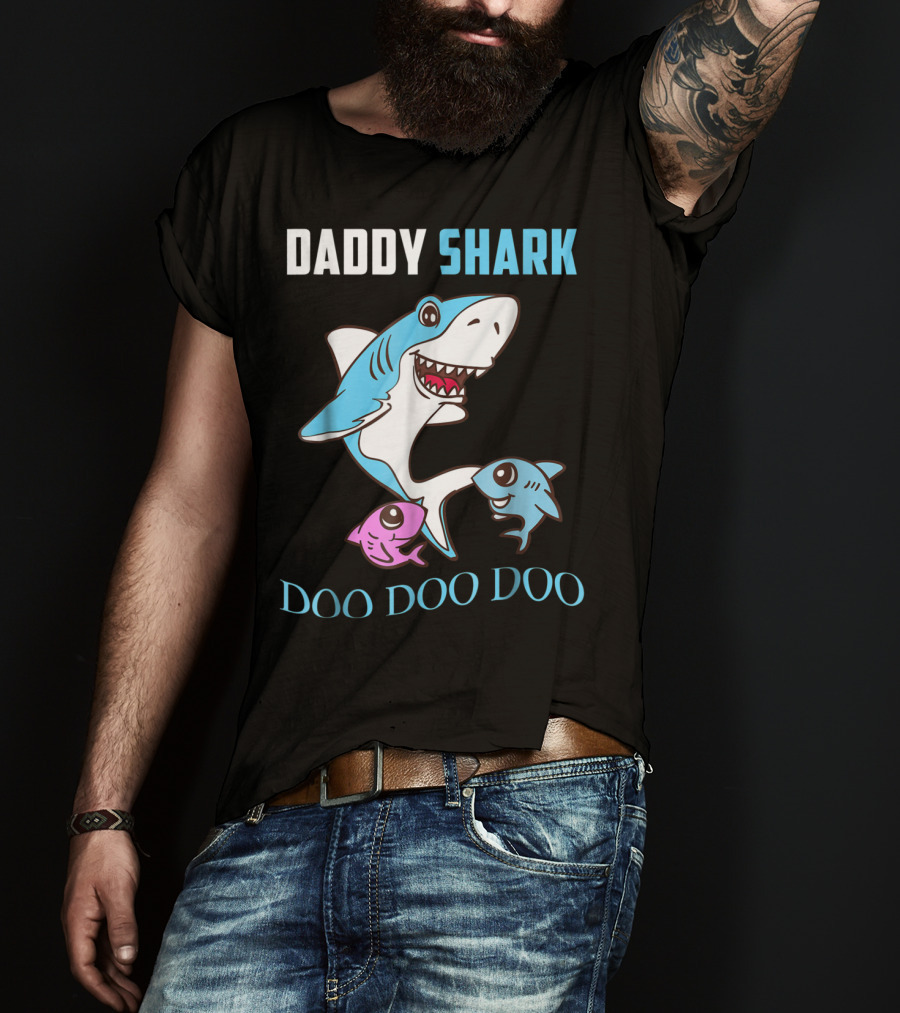 Daddy Shark Doo Doo Doo Adult Father Family Matching T-Shirt