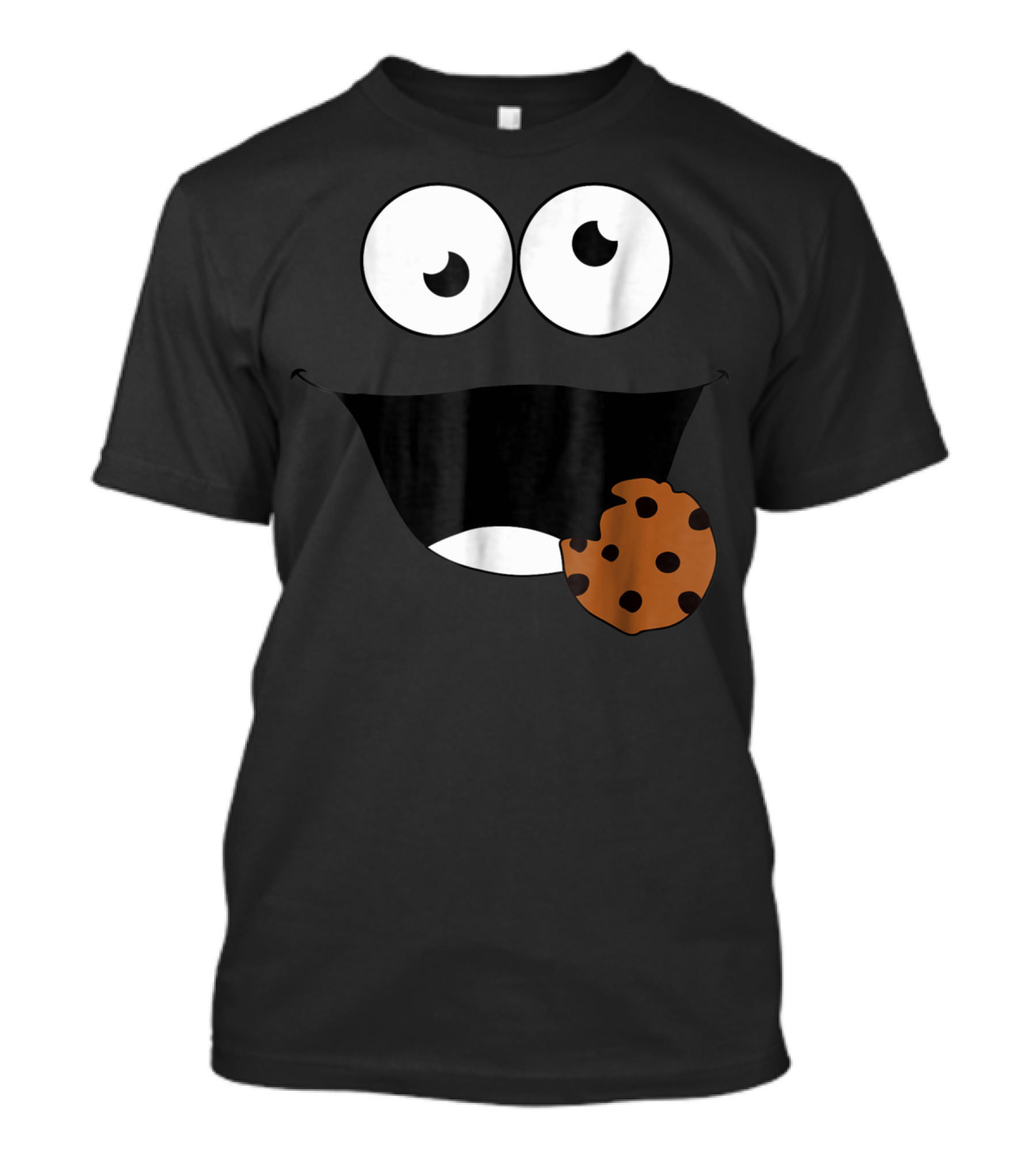 Cute Monster Cookie Funny Face Eating Cookie T-Shirt