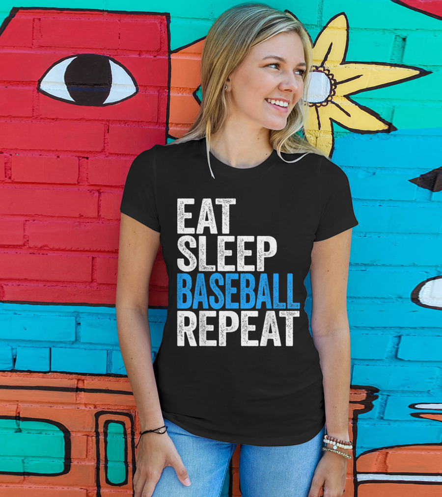 Eat Sleep Baseball Repeat Classic Sports Routine T-Shirt