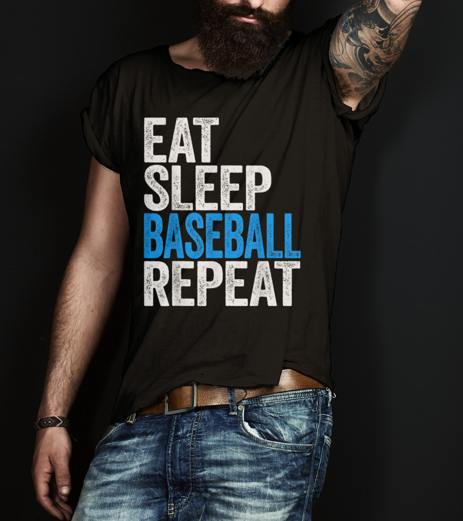 Eat Sleep Baseball Repeat Classic Sports Routine T-Shirt
