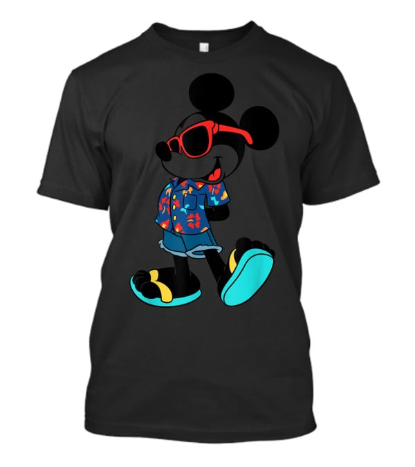 Disney Mickey Mouse Hawaiian Shirt With Sunglasses Summer T-Shirt