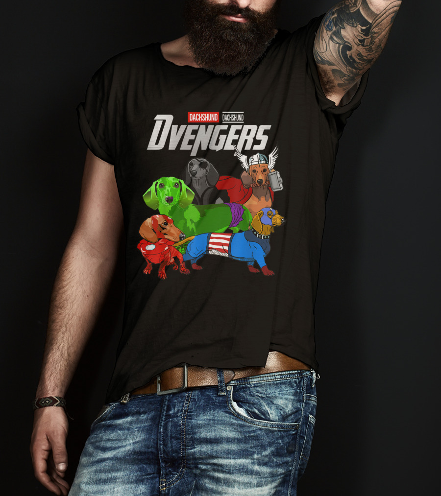 Dvengers Dachshund Funny Dog Superhero T-Shirt