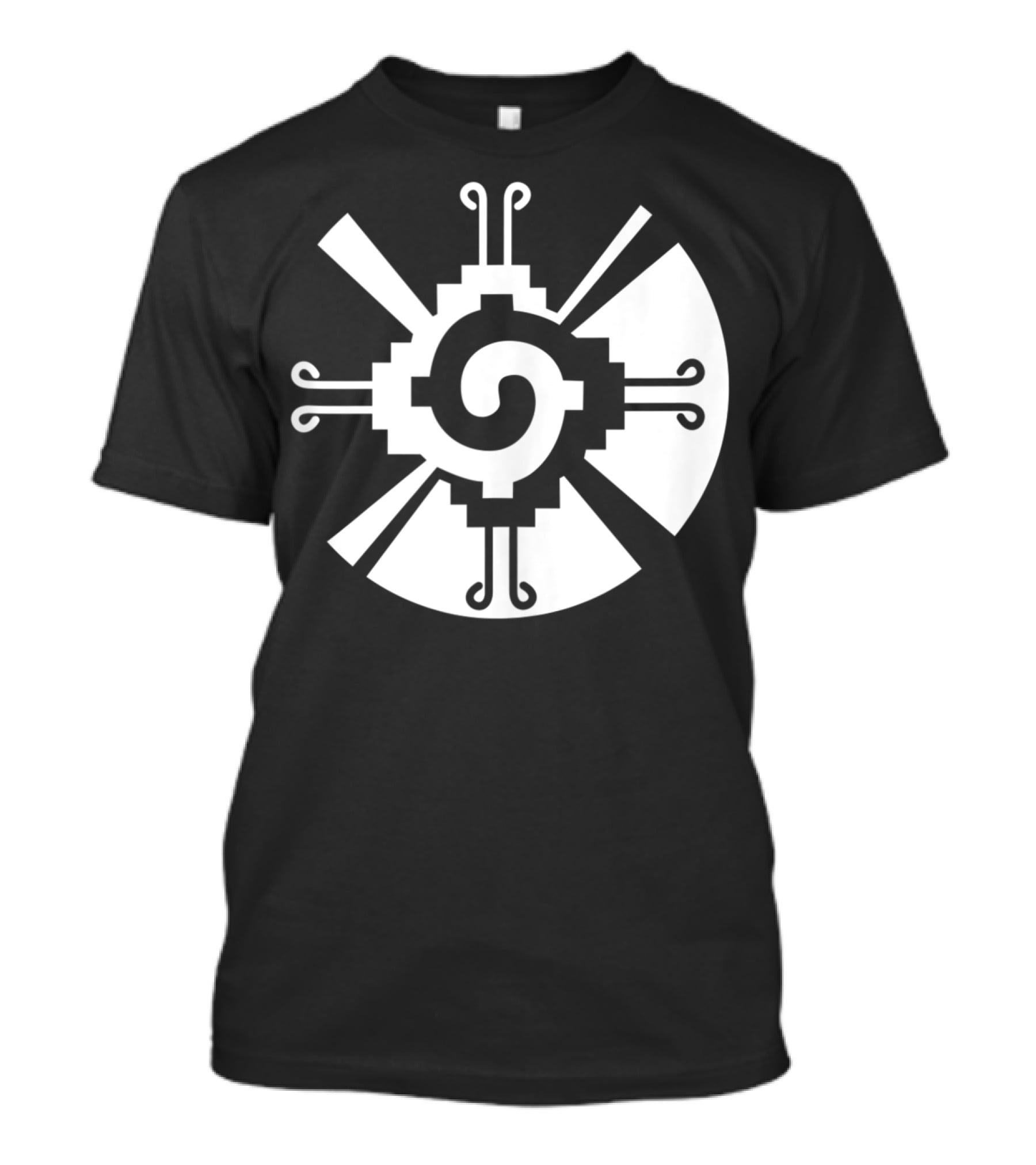 Hunab Ku Mayan Aztec Sacred Symbol Black And White Geometric T-Shirt