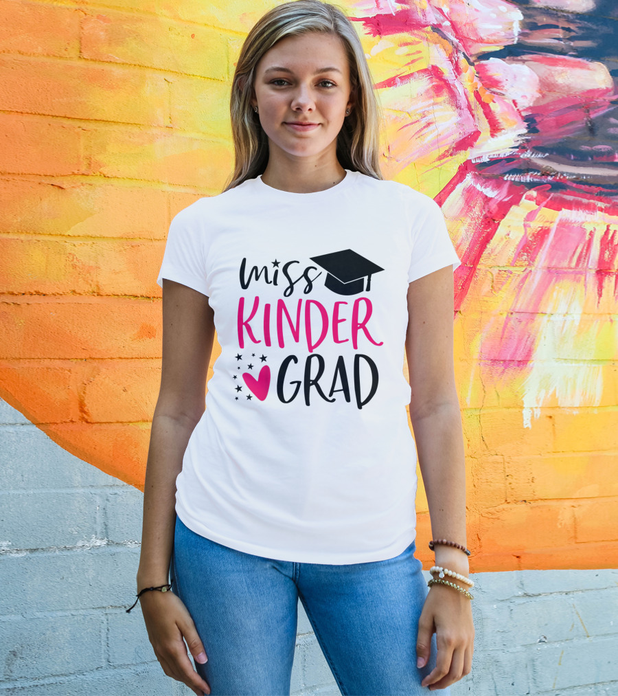 Miss Kinder Grad Kindergarten Graduation Girl T-Shirt