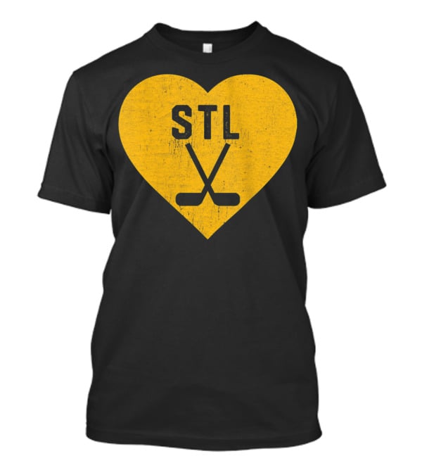 STL Heart With Hockey Sticks St Louis Hockey T-Shirt