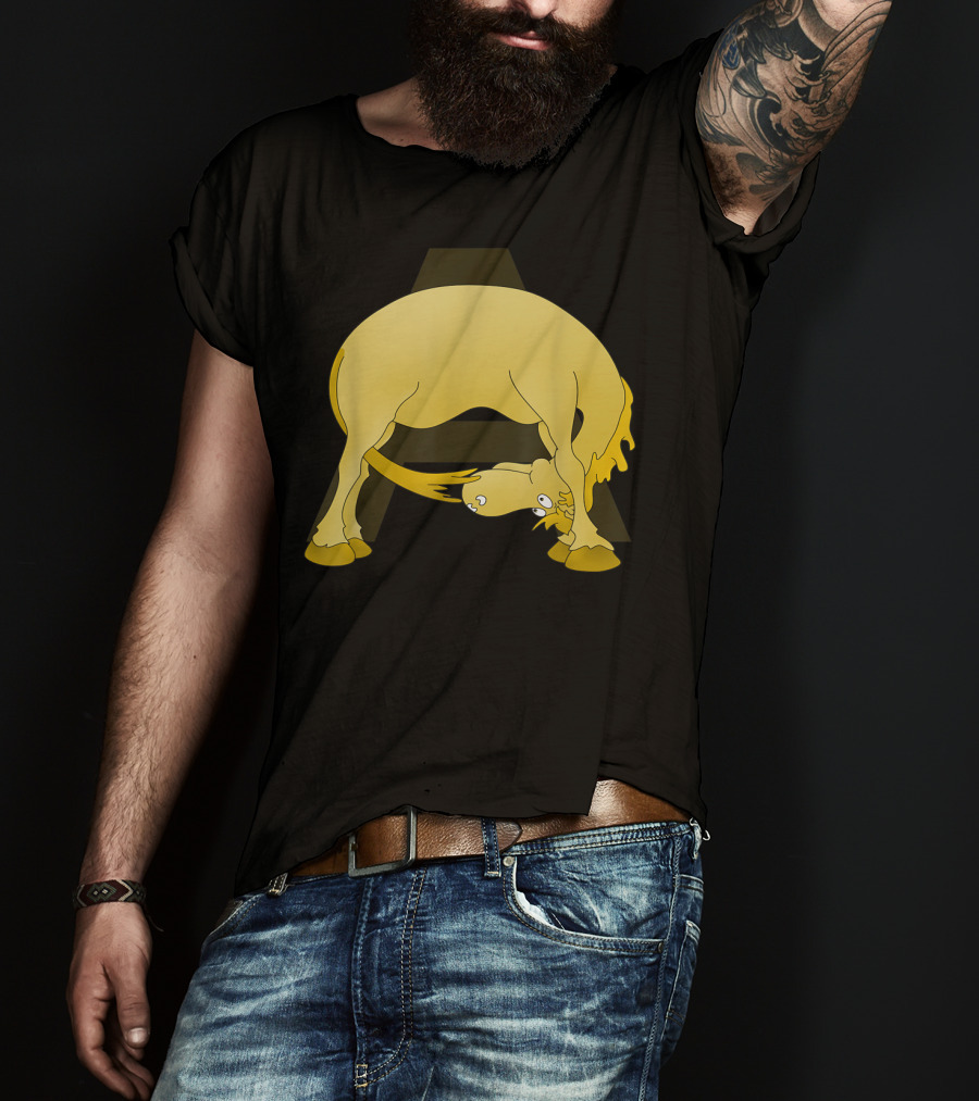 Cute Pony Monogram Cartoon Horse Letter A T-Shirt