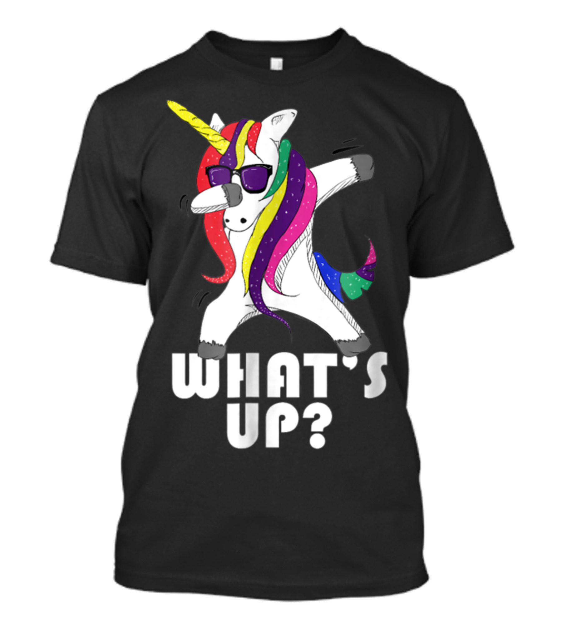 Dabbing Unicorn Rainbow Horse What's Up? T-Shirt