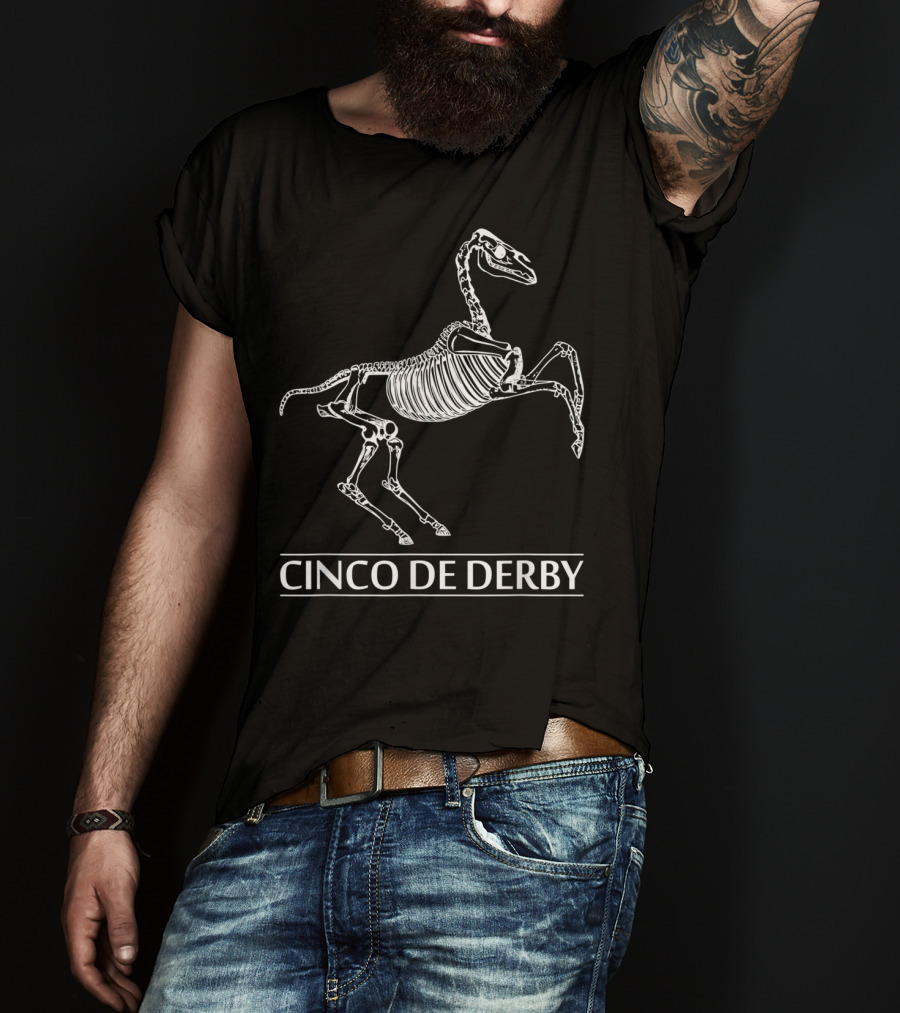 Cinco De Derby Mexican Skeleton Horse T-Shirt