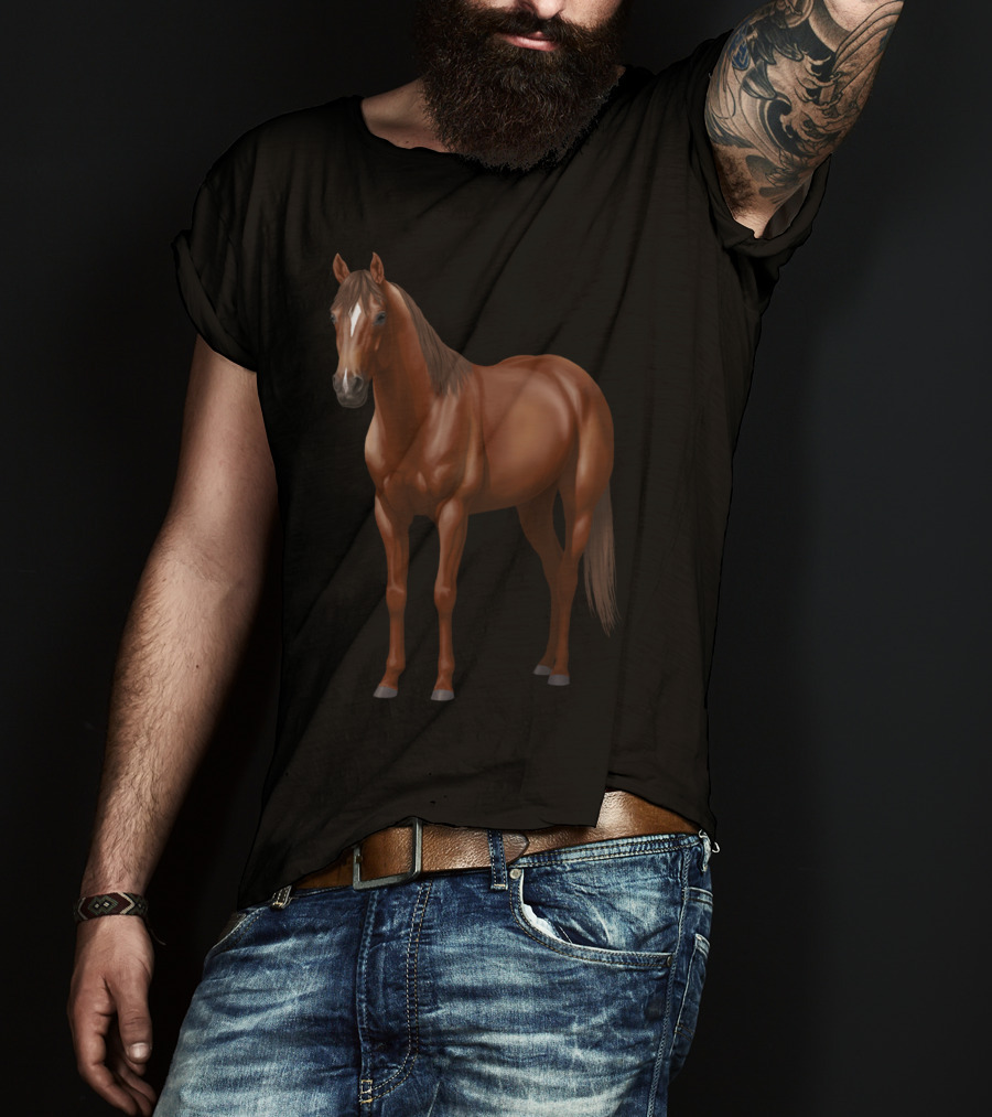 Dark Sorrel Chestnut Quarter Horse Stallion Majestic T-Shirt