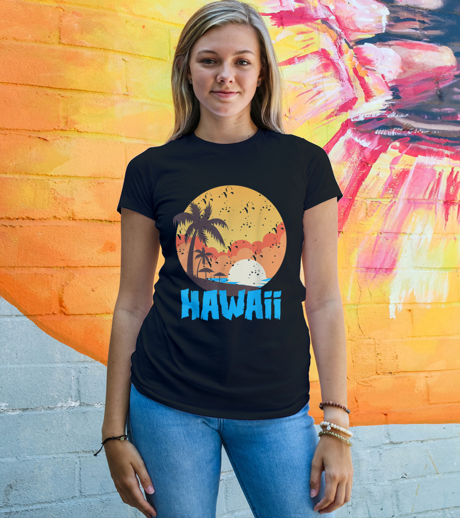 Hawaii Sunset Palm Beach T-Shirt