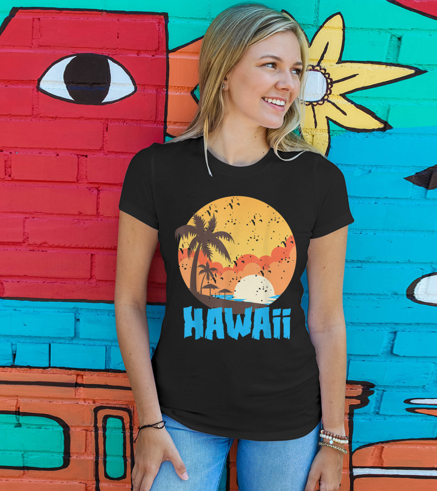 Hawaii Sunset Palm Beach T-Shirt