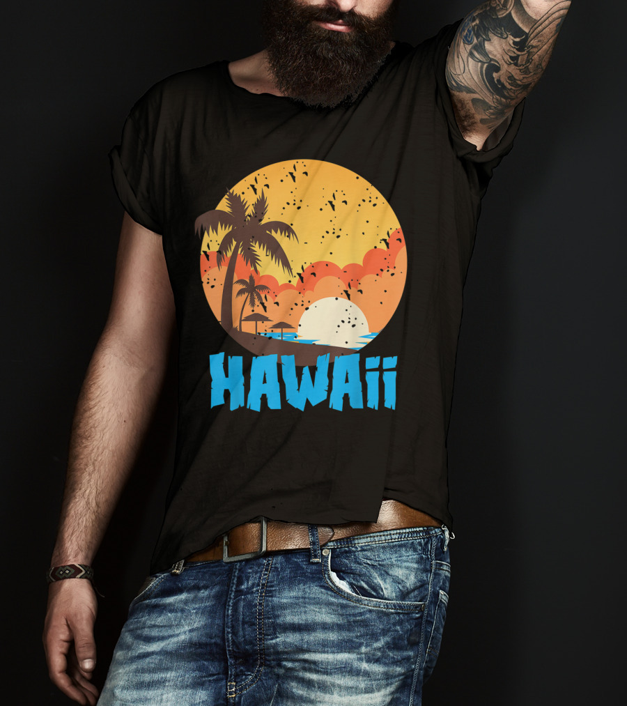 Hawaii Sunset Palm Beach T-Shirt