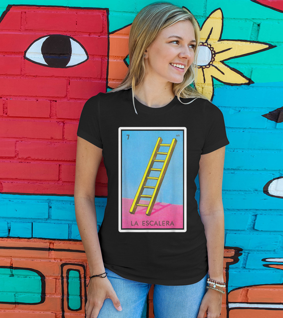 La Escalera Card Number 7 Loteria Mexican Lottery Bingo T-Shirt
