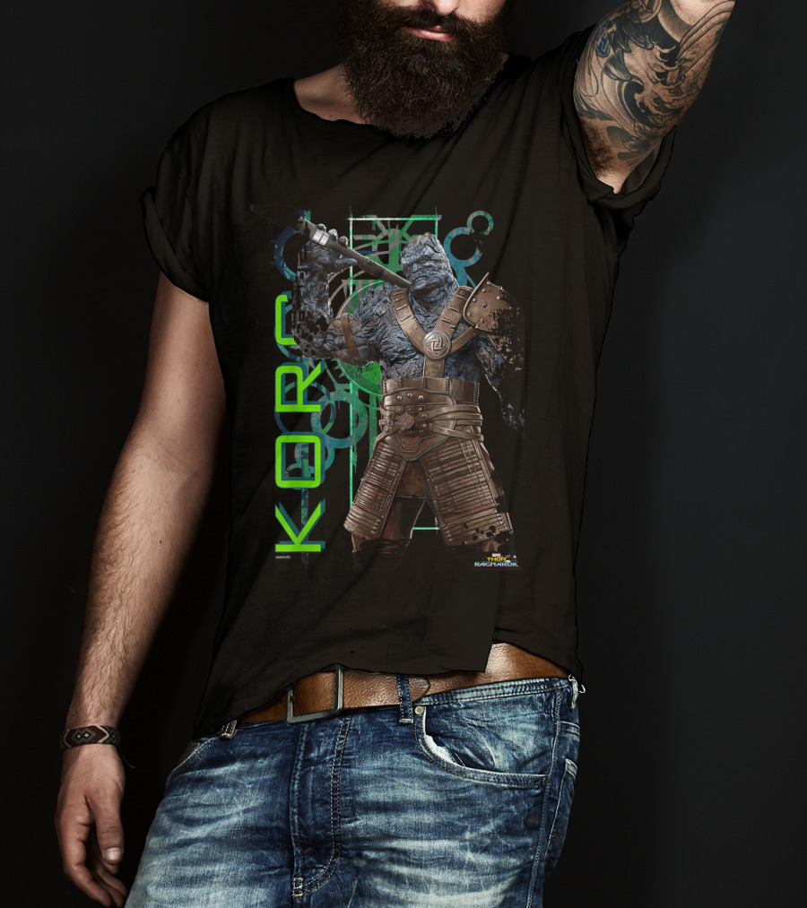 Marvel Thor Ragnarok Korg Green Symbols Character T-Shirt