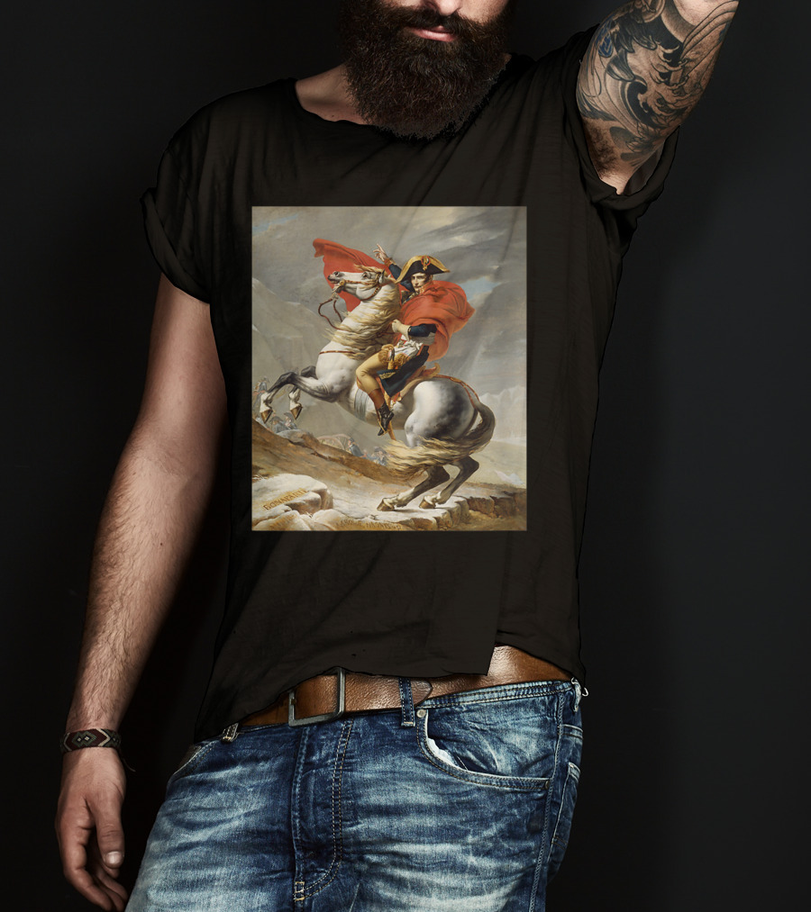 Napoleon Bonaparte Crossing The Alps Iconic Equestrian T-Shirt