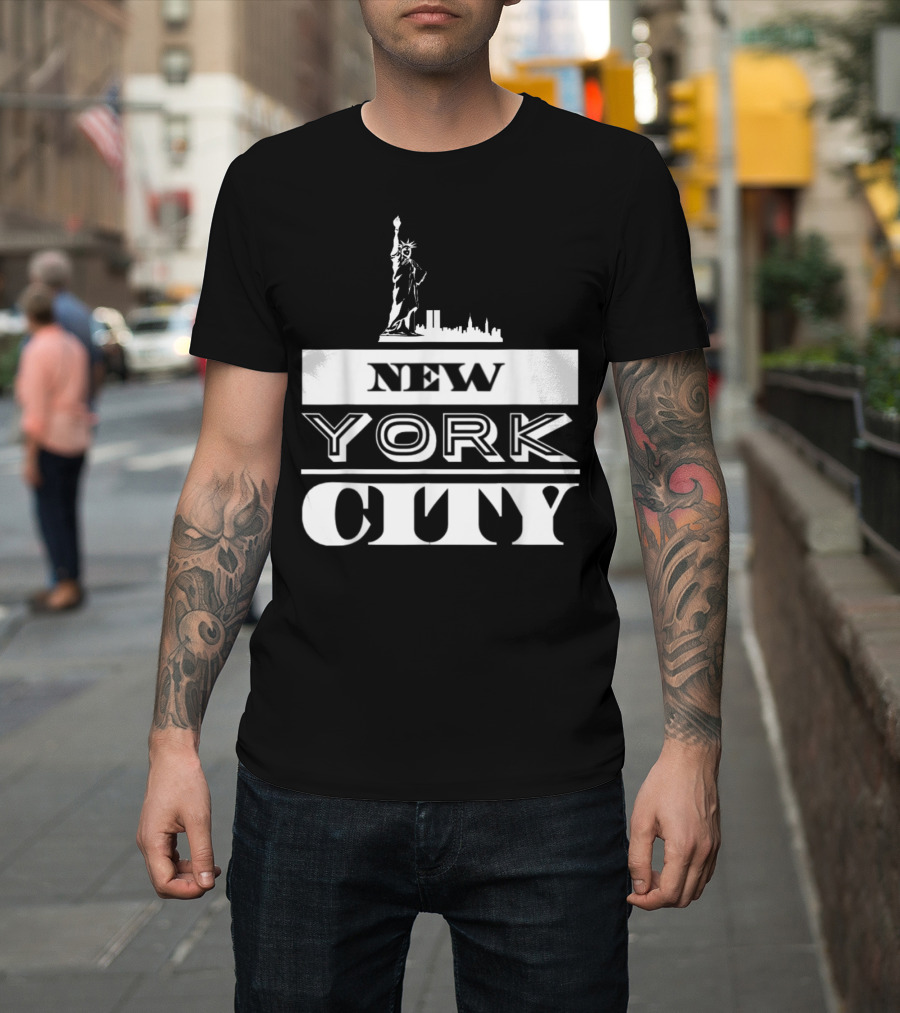 New York City NYC Statue Of Liberty Skyline T-Shirt
