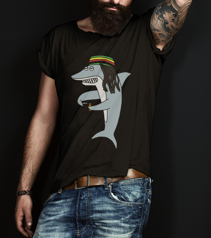 Reggae Shark Dreadlock Rastafarian T-Shirt