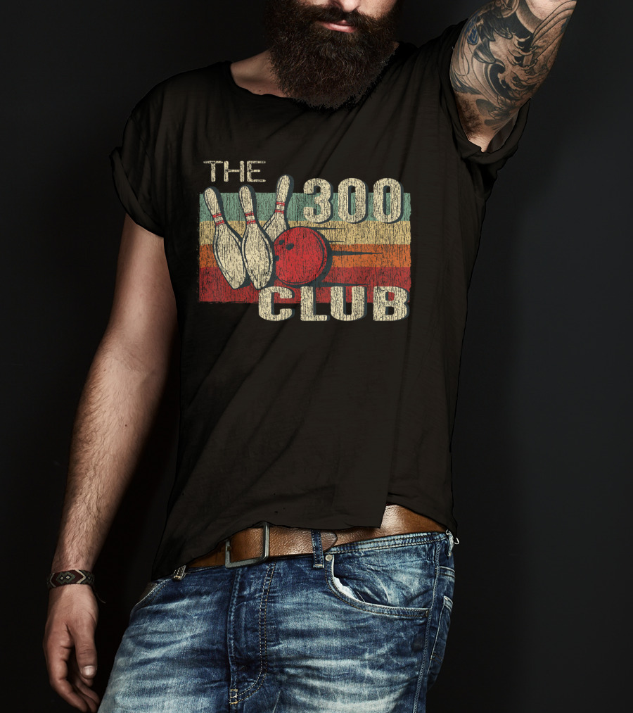 The 300 Club Perfect Bowling Game Retro T-Shirt
