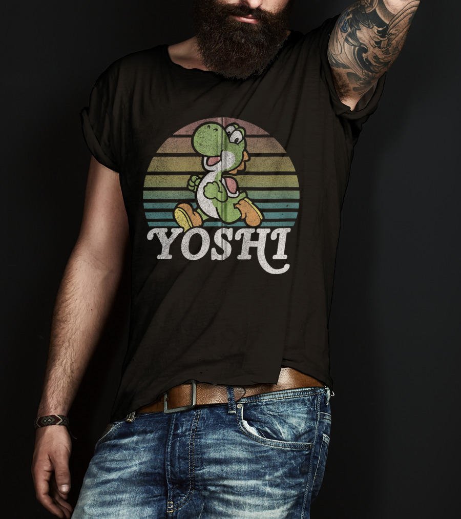 Yoshi Retro Stripes Super Mario T-Shirt