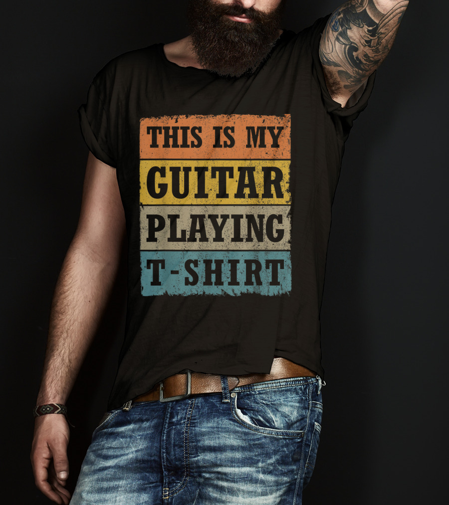 This Is My Guitar Playing T-Shirt Vintage Music T-Shirt