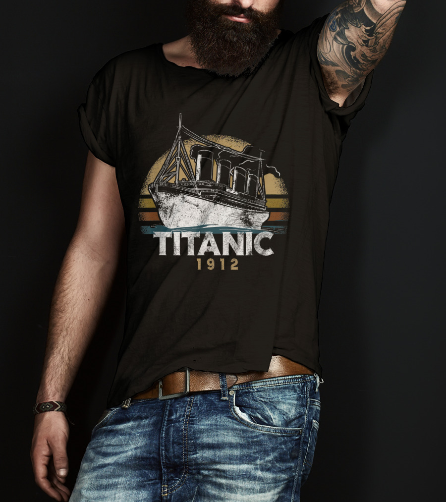 Titanic 1912 Vintage Ocean Liner Retro T-Shirt
