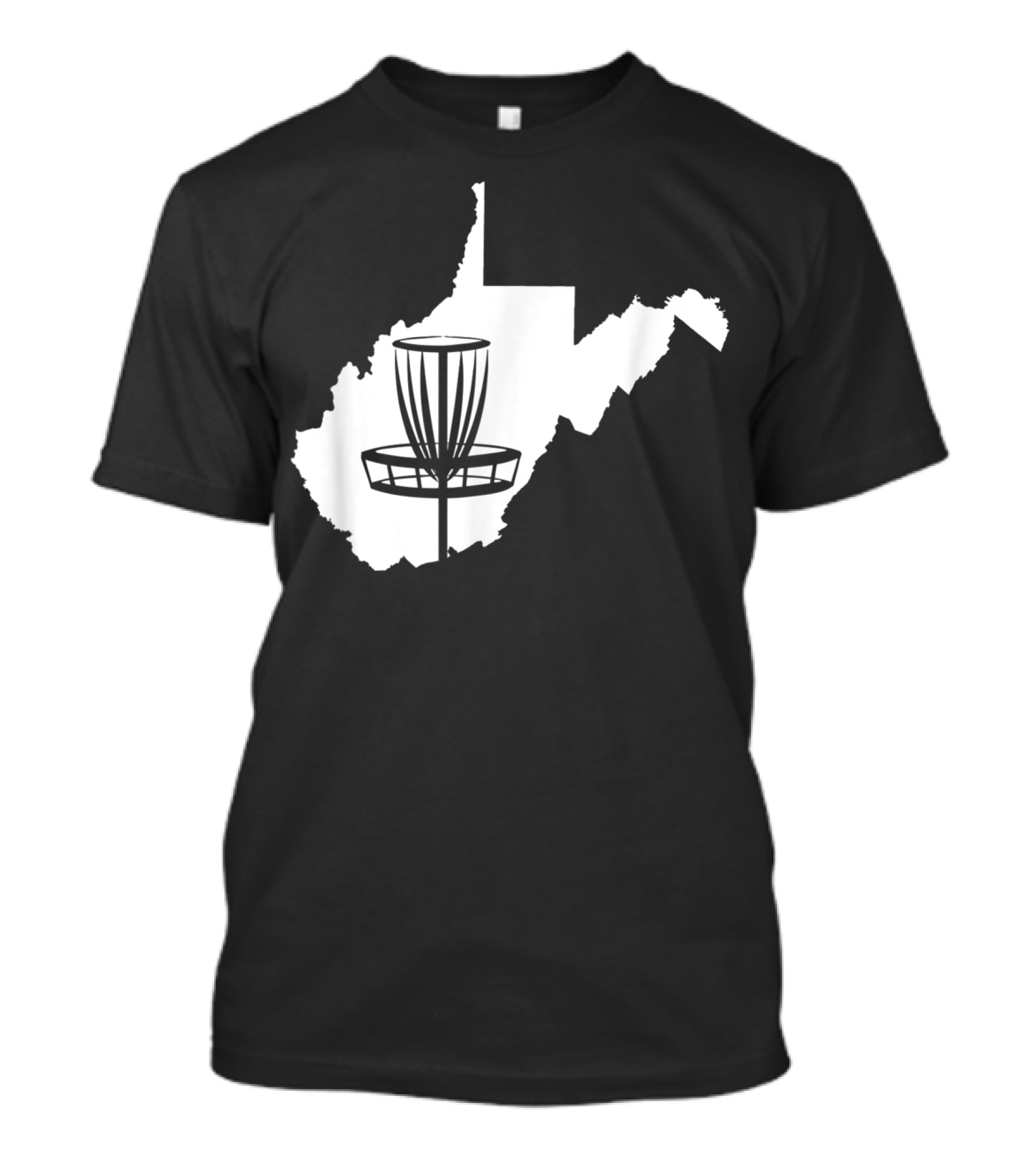 West Virginia Disc Golf State Map Basket T-Shirt