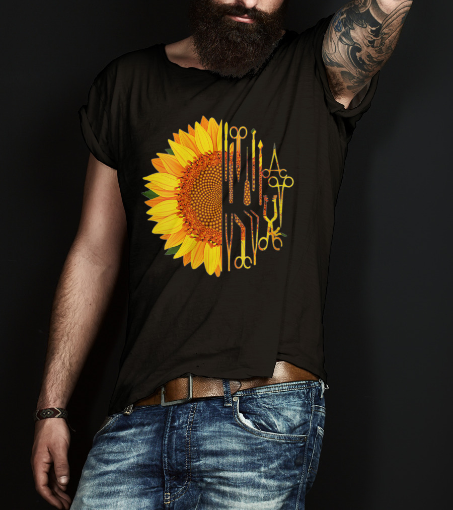 Scrub Tech Surgeon Surgical Instruments Sunflower Hybrid T-Shirt